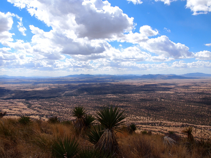 At the top of Coronado Peak looking down into Mexico