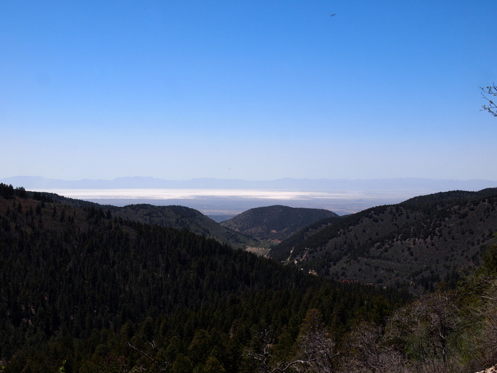 Another view of White Sands in the distance. This time from a view point along the old Cloud-Climbing Railroad 