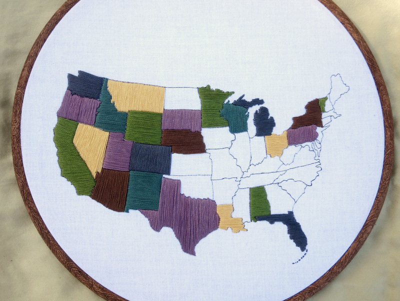 Travel Map Embroidery Kit