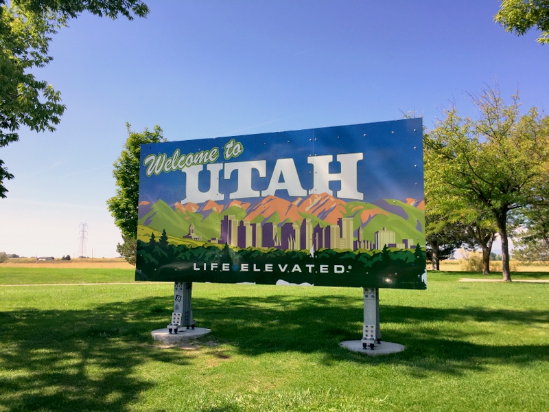 Utah welcome sign