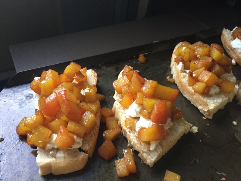 Roasted golden beet crostini