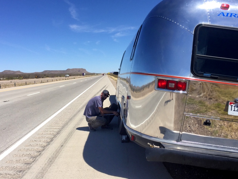 Airstream trailer on I-10